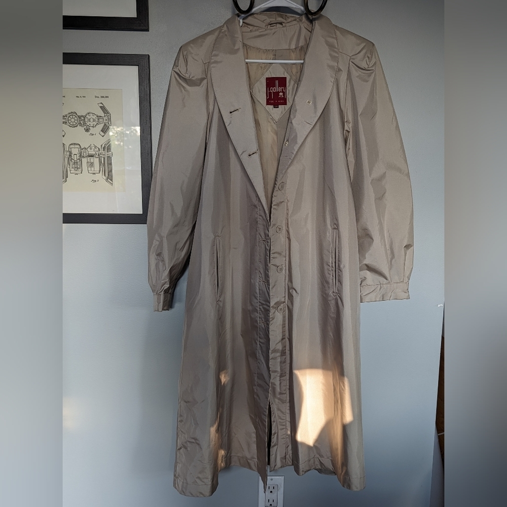 J.Gallery Long Tan Trench Coat with Belt